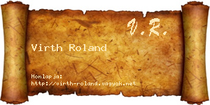 Virth Roland névjegykártya